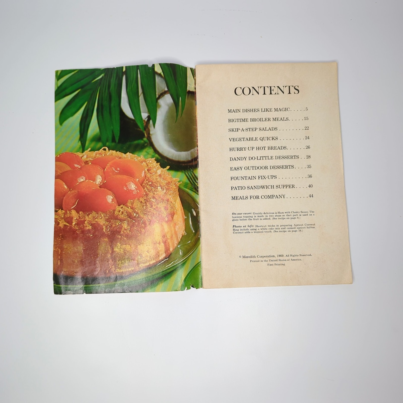 Vintage 1969 Shortcut Cooking Meredith Corporation First Printing Cookbook