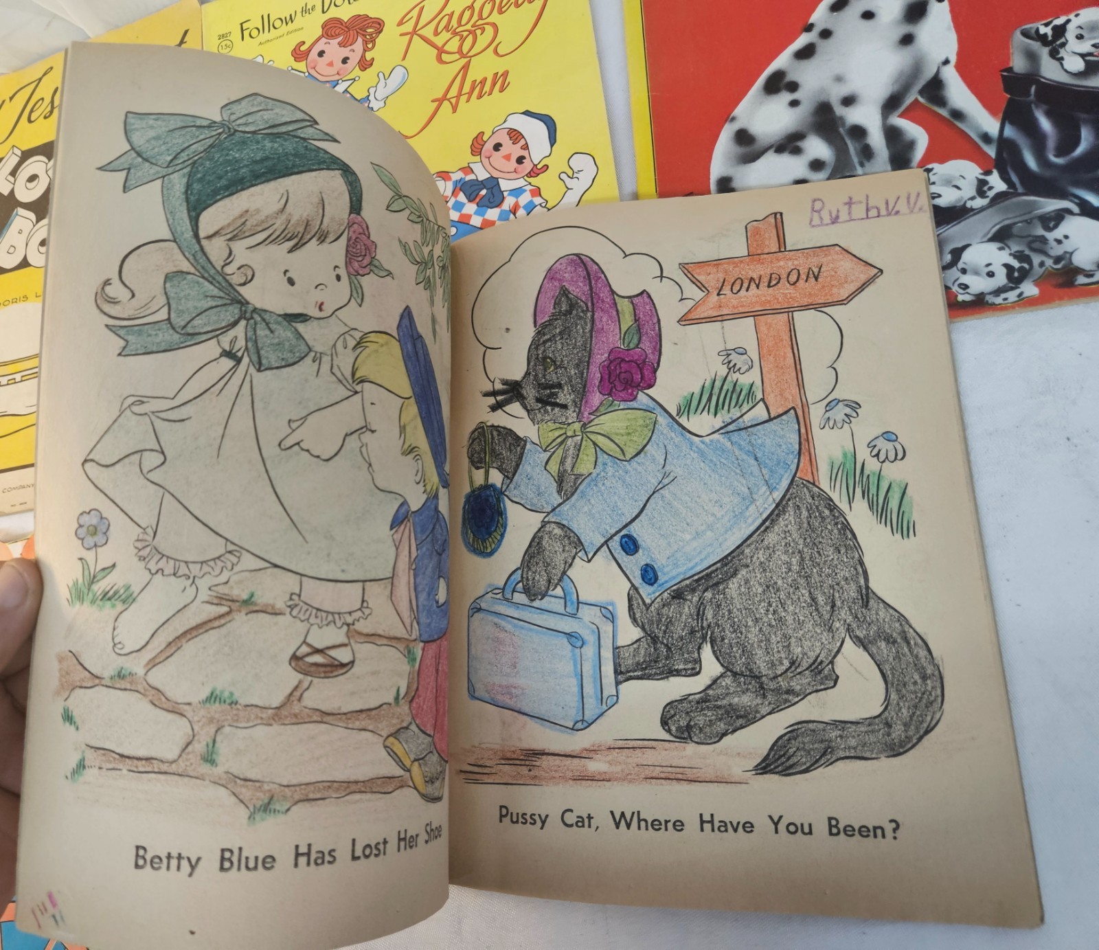 Lot of 10 Vintage USED Children’s Coloring Books 1950’s-60s Era in Nice Shape