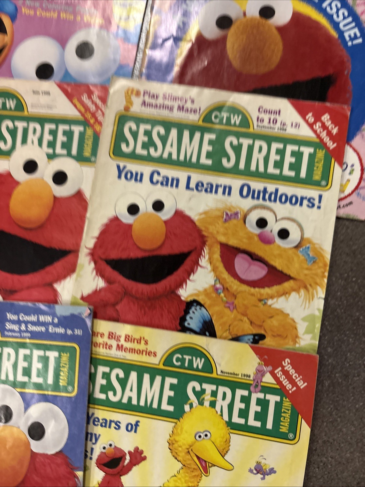 CTW sesame street magazine lot Of 18 – 1998 1999 & 2000 Vintage Elmo Big Bird