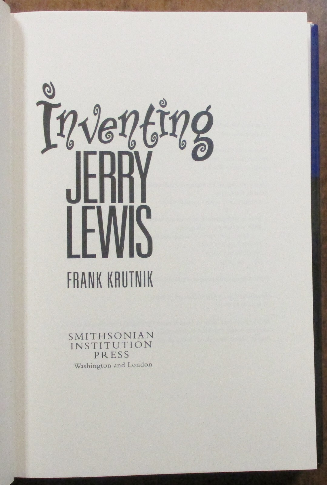 “Inventing Jerry Lewis” Hardcover Book (2000) Frank Krutnik – First Edition