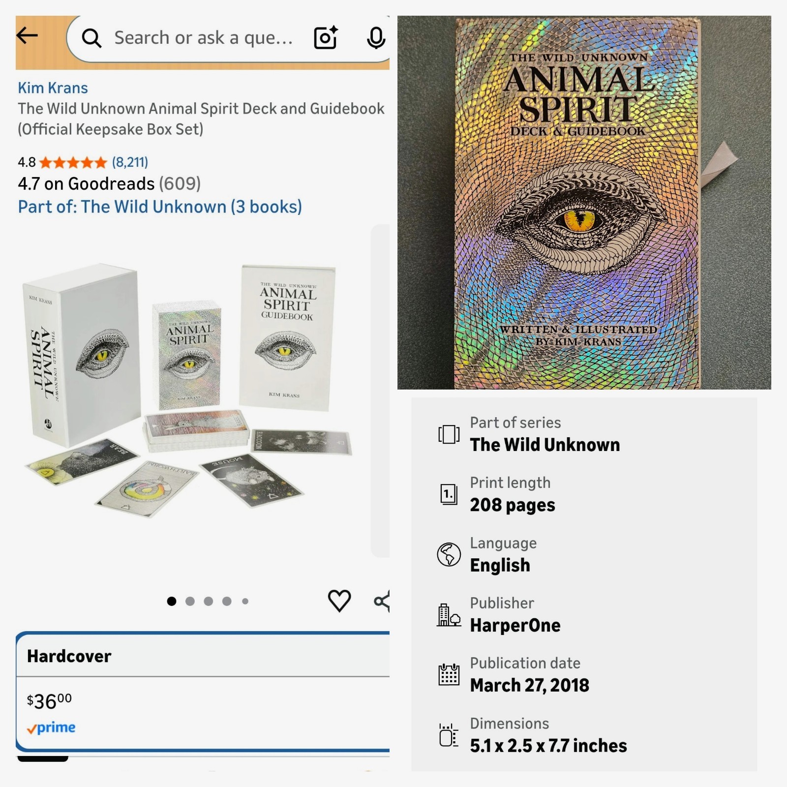 The Wild Unknown Animal Spirit Deck and Guidebook by Kim Krans