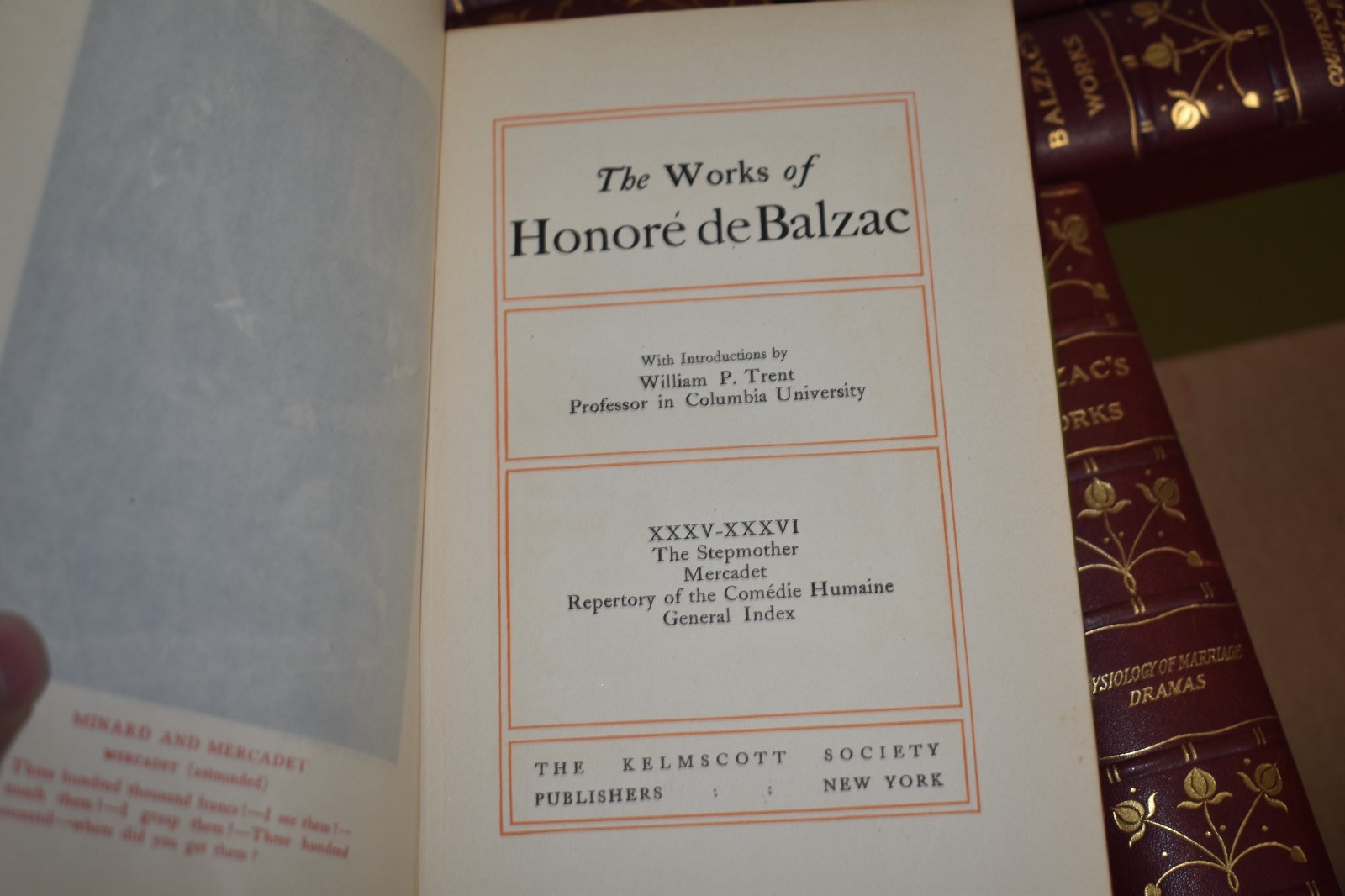 Lot of 16 Kelmscott Society Honore de Balzac set (Partial Red Leather,hardcover)