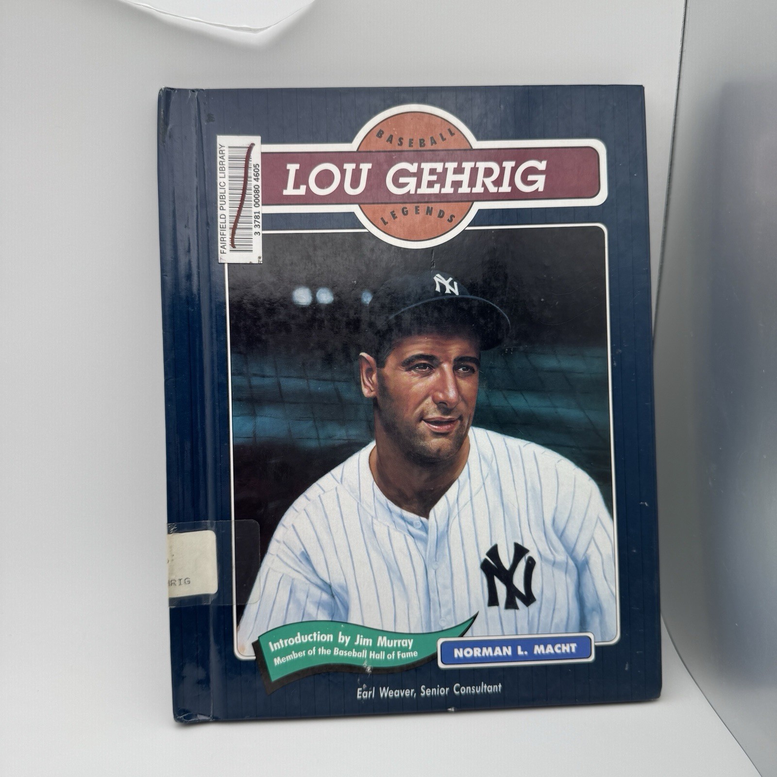 Lou Gehrig + New York Yankees Book MLB Baseball History ~ 2 Library Copy Books