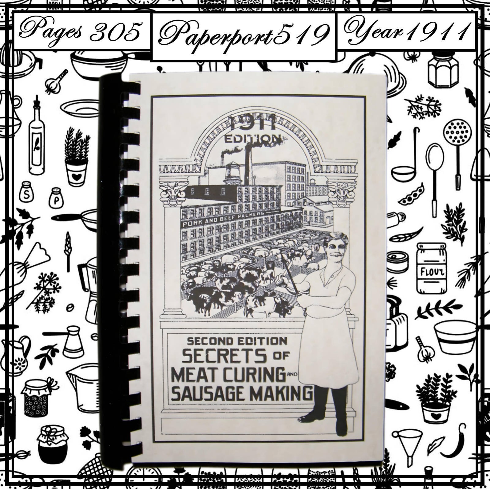 1911 Secrets Of Meat Curing And Sausage Making Vintage Cook Book 305 Pages