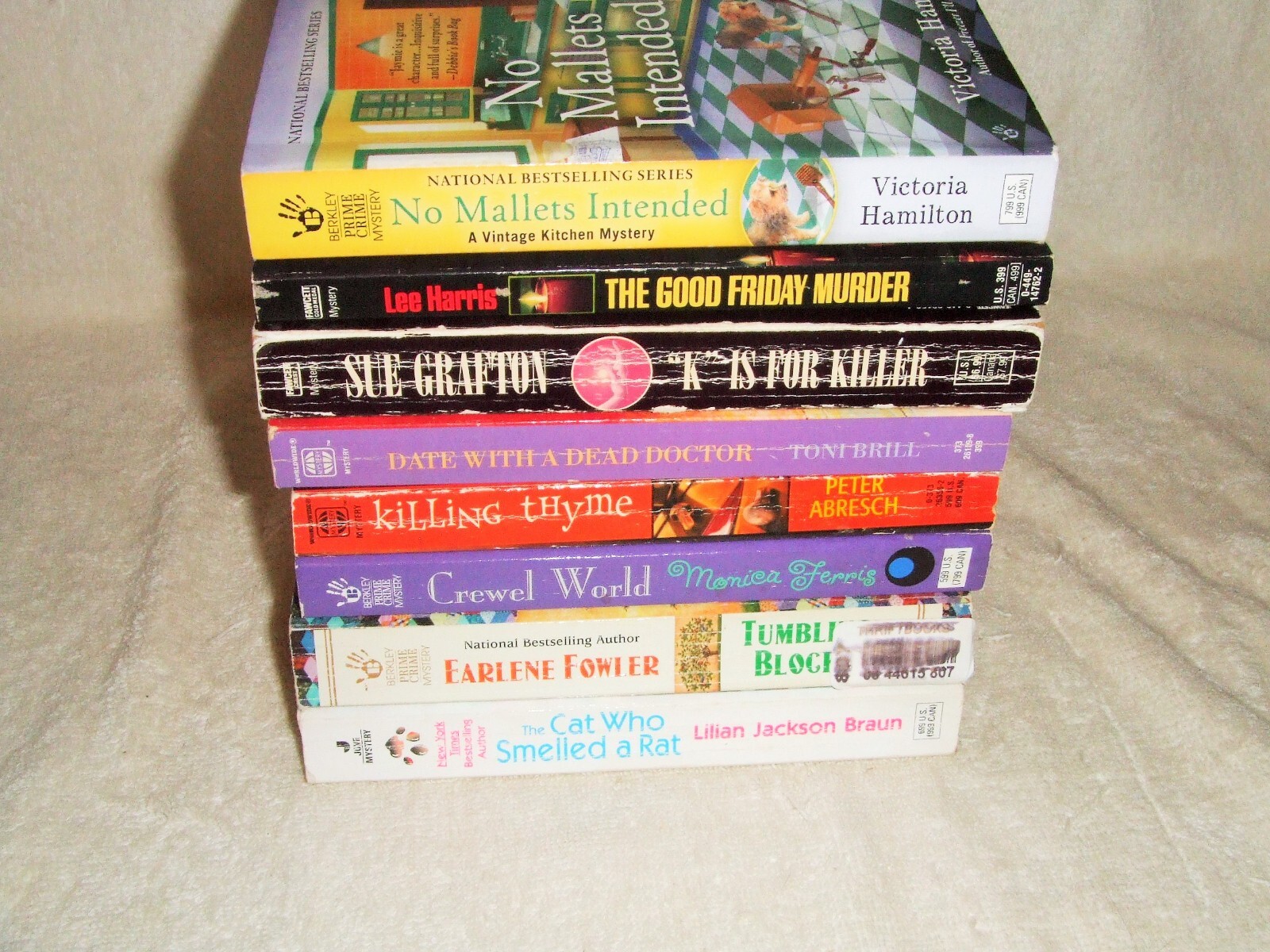Lot Of 8 Assorted Cozy Mysteries ~ Mixed Authors ~ Used Paperbacks ~ i