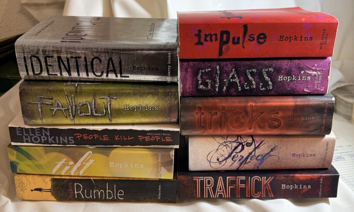 Lot of 10 Ellen Hopkins HC PB Mixed Books – Tricks Perfect Fallout Glass Rumble