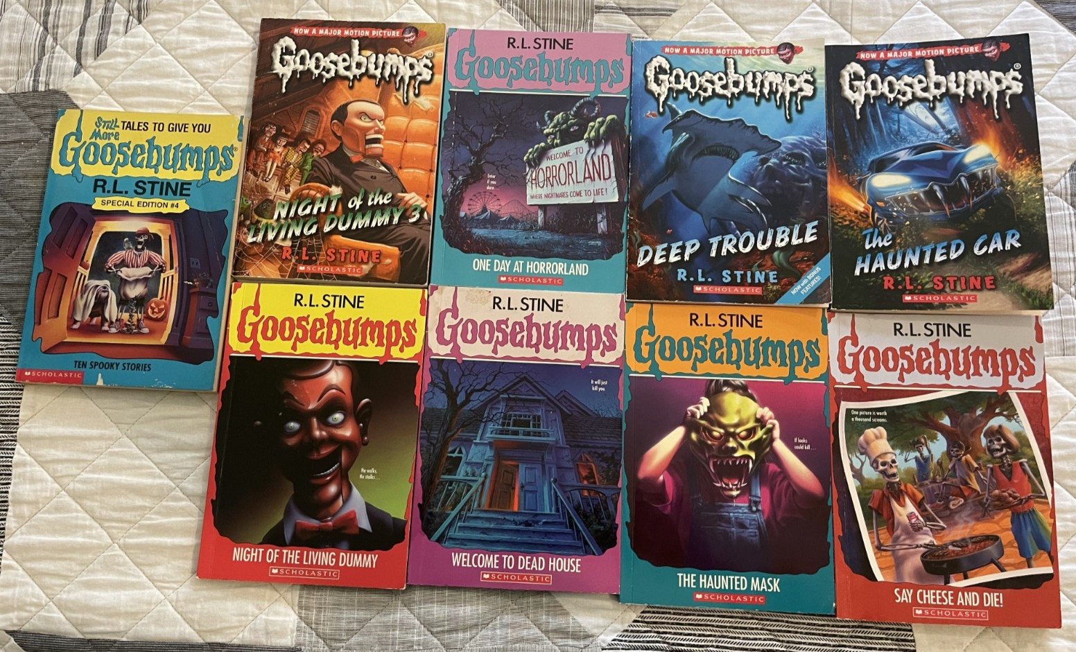 Goosebumps Books Lot of 8 – One 1990s, others from 2000s RL Stine Not Numbered