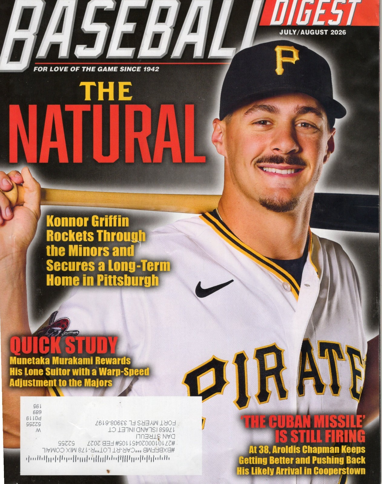 Baseball Digest Magazine -July/August 2026 Issue – The Natural Pirates K Griffin