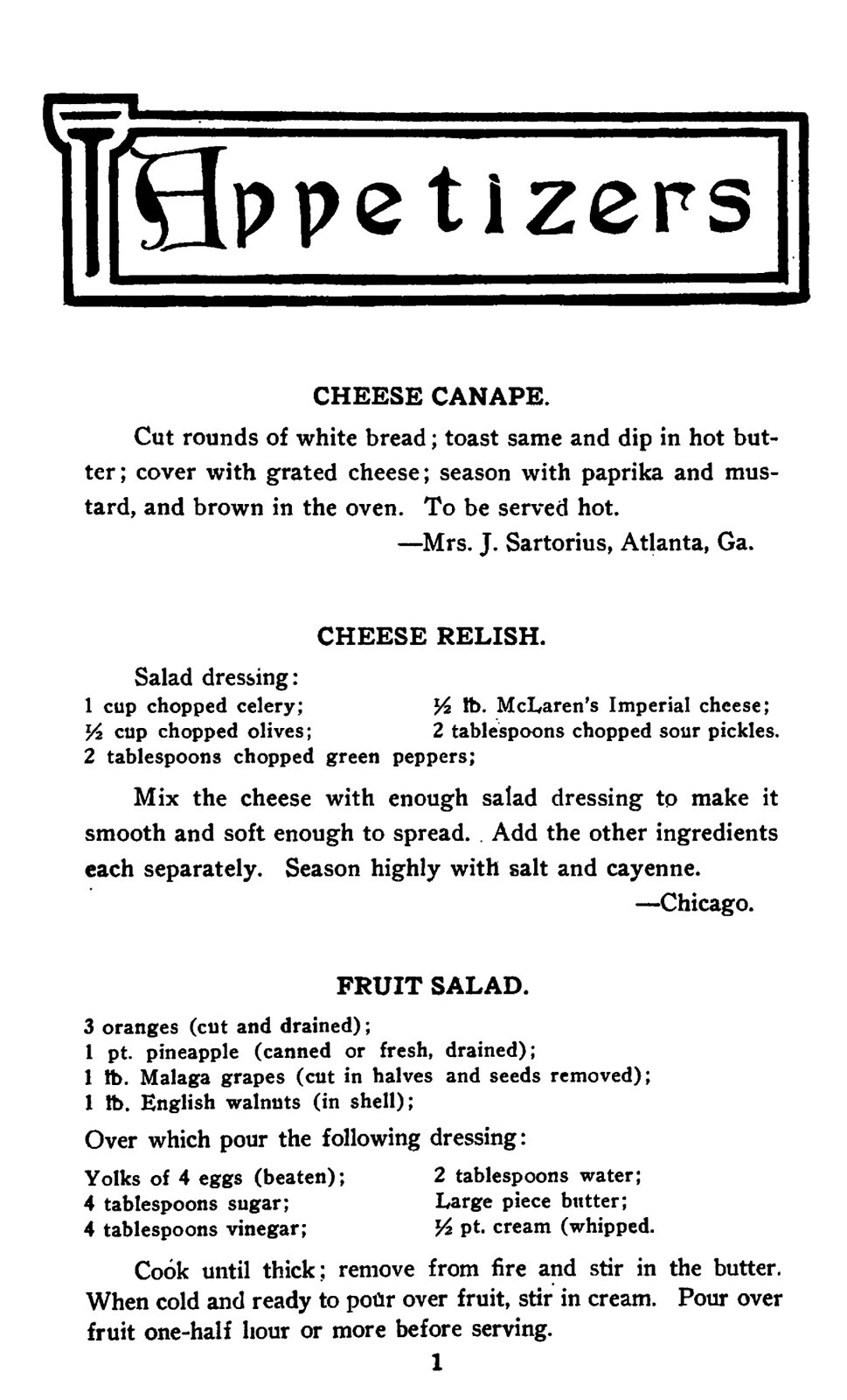 1909 Our Sisters Recipes 250 Pages