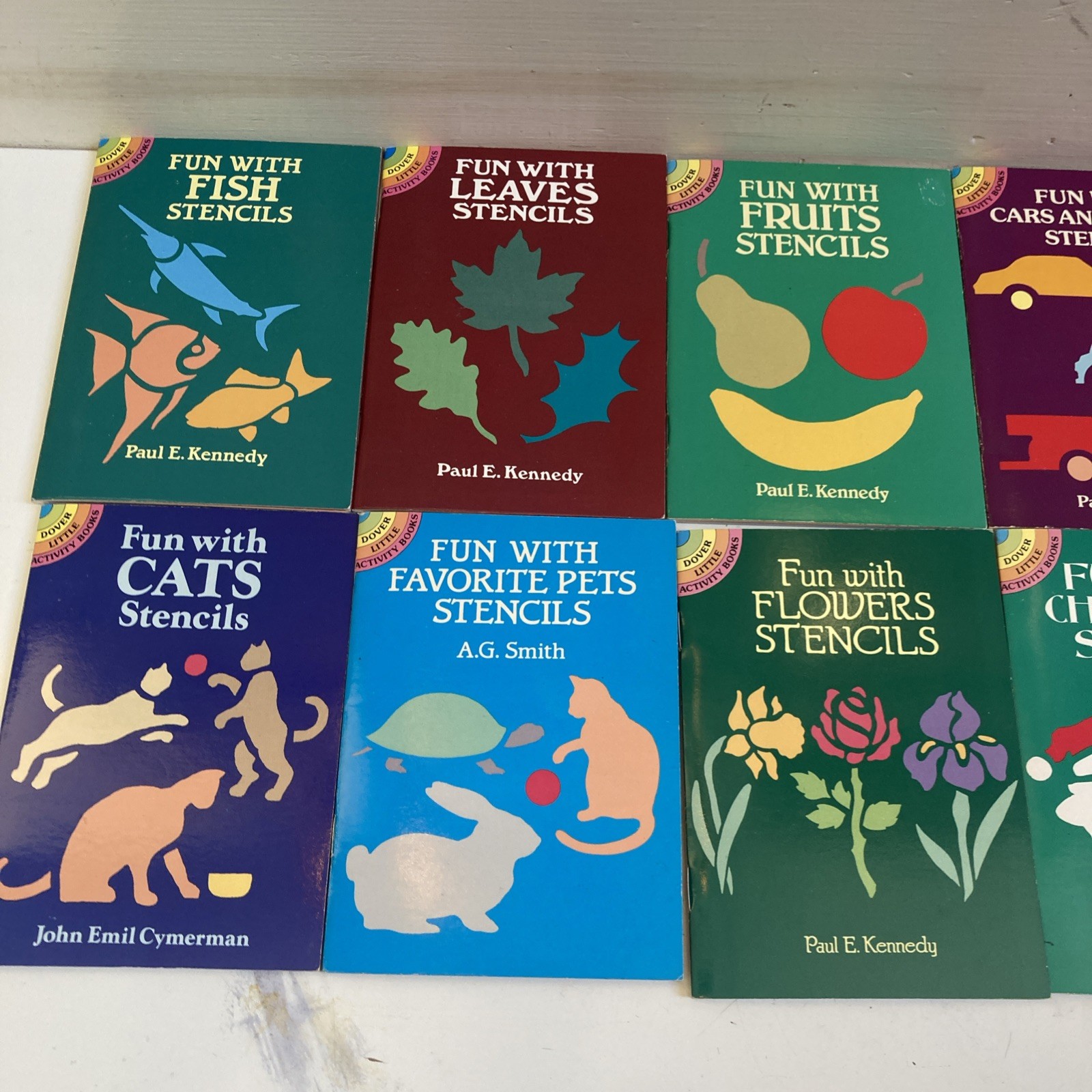 Vintage Dover Stencil Books 10 In Lot Plus One Stained Glass Coloring Book
