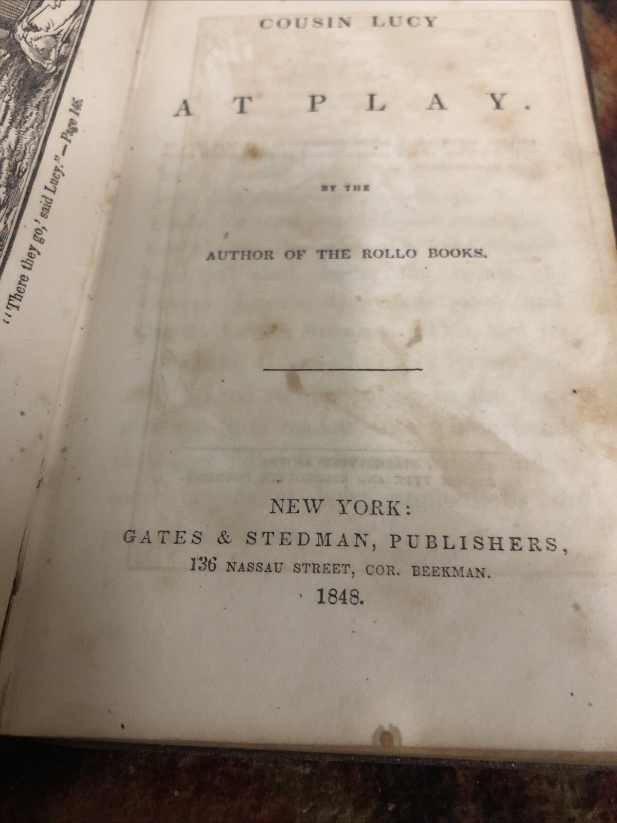 Lucy At Play Jacob Abott 1848 Hardcover Illustrated VG