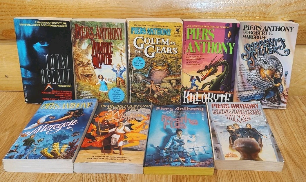 HUGE LOT OF 80+ PIERS ANTHONY BOOKS VINTAGE SCIENCE FICTION FANTASY NOVELS