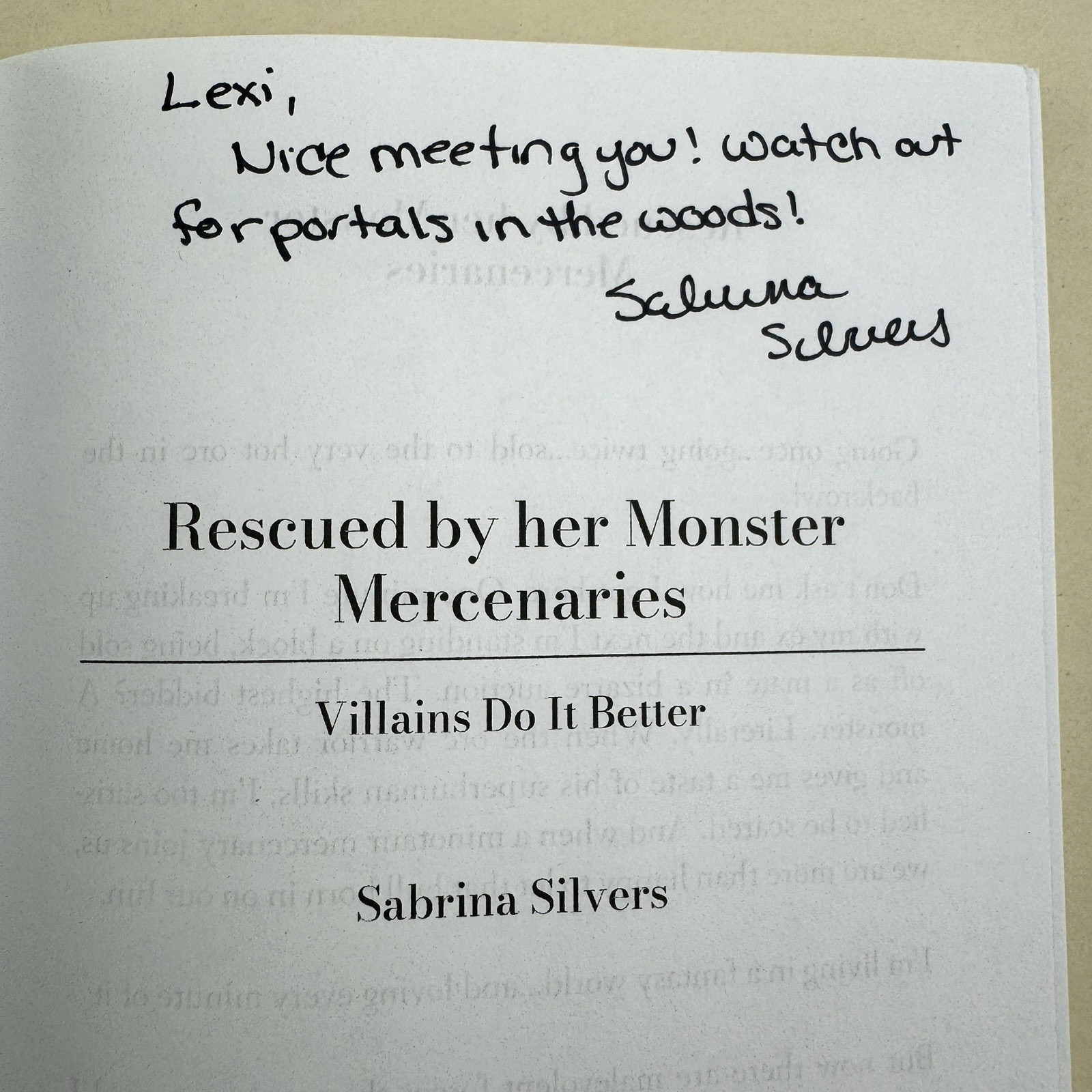 Sabrina Silvers Signed Rescued by her Monster Mercenaries Villains Do It Better
