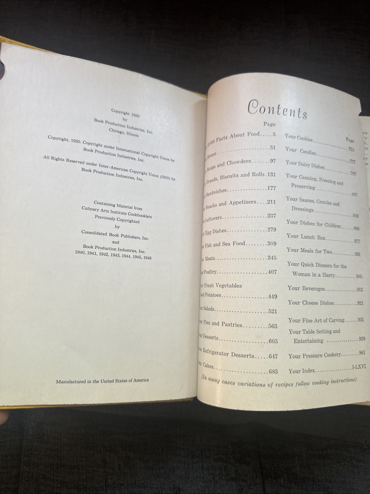 1950 Culinary Arts Institute Encyclopedic Cookbook Ruth Berolzheimer Vintage