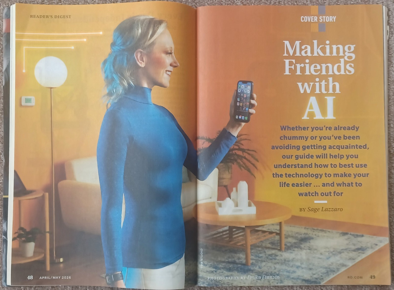 Reader’s Digest Large Print Magazine April May 2026 Making Friends with AI