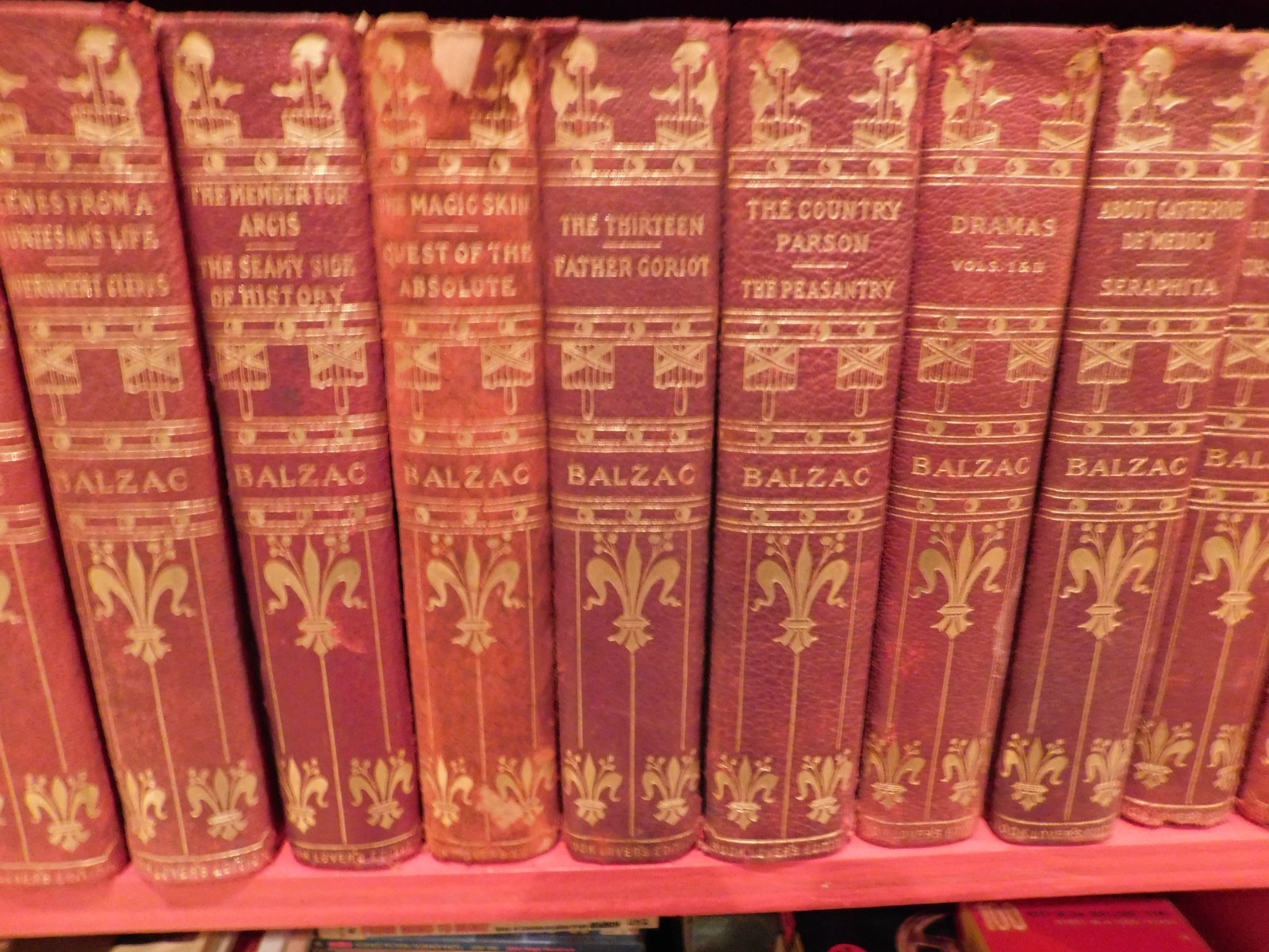1901 15 Volumes ‘Honore de Balzac’ Illus. Book Lover Press Marbled Covers