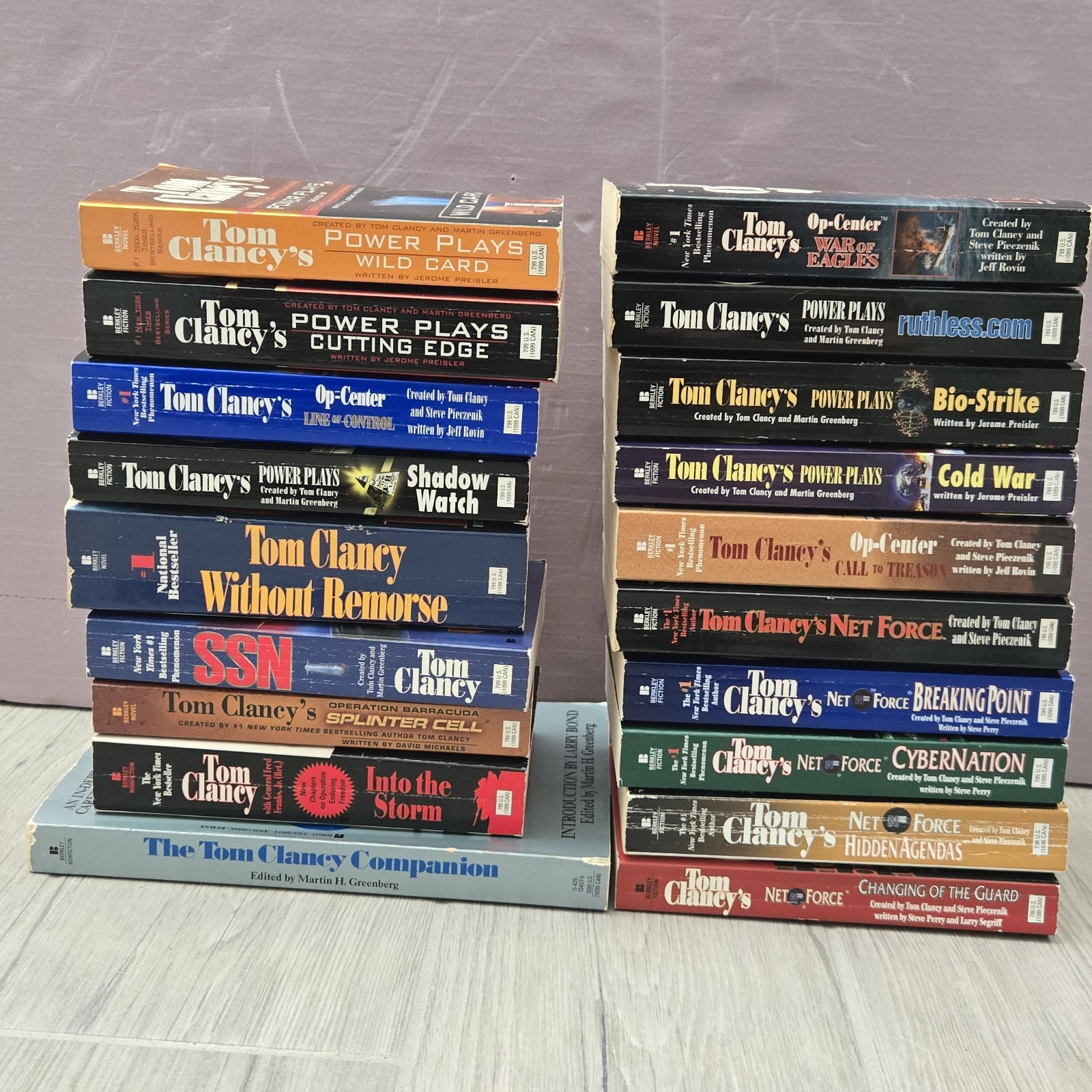Tom Clancy Net Force Power Play Op-Center Lot of 19 paperback books as shown