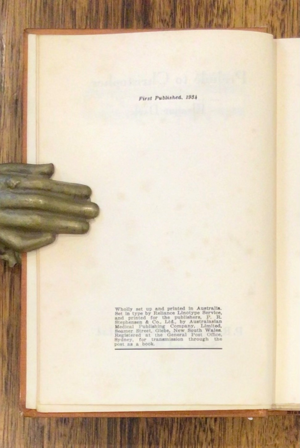 (RARE) 1934 ELEANOR DARK: ‘Prelude to Christopher’ P.R. Stephensen & Company Ltd