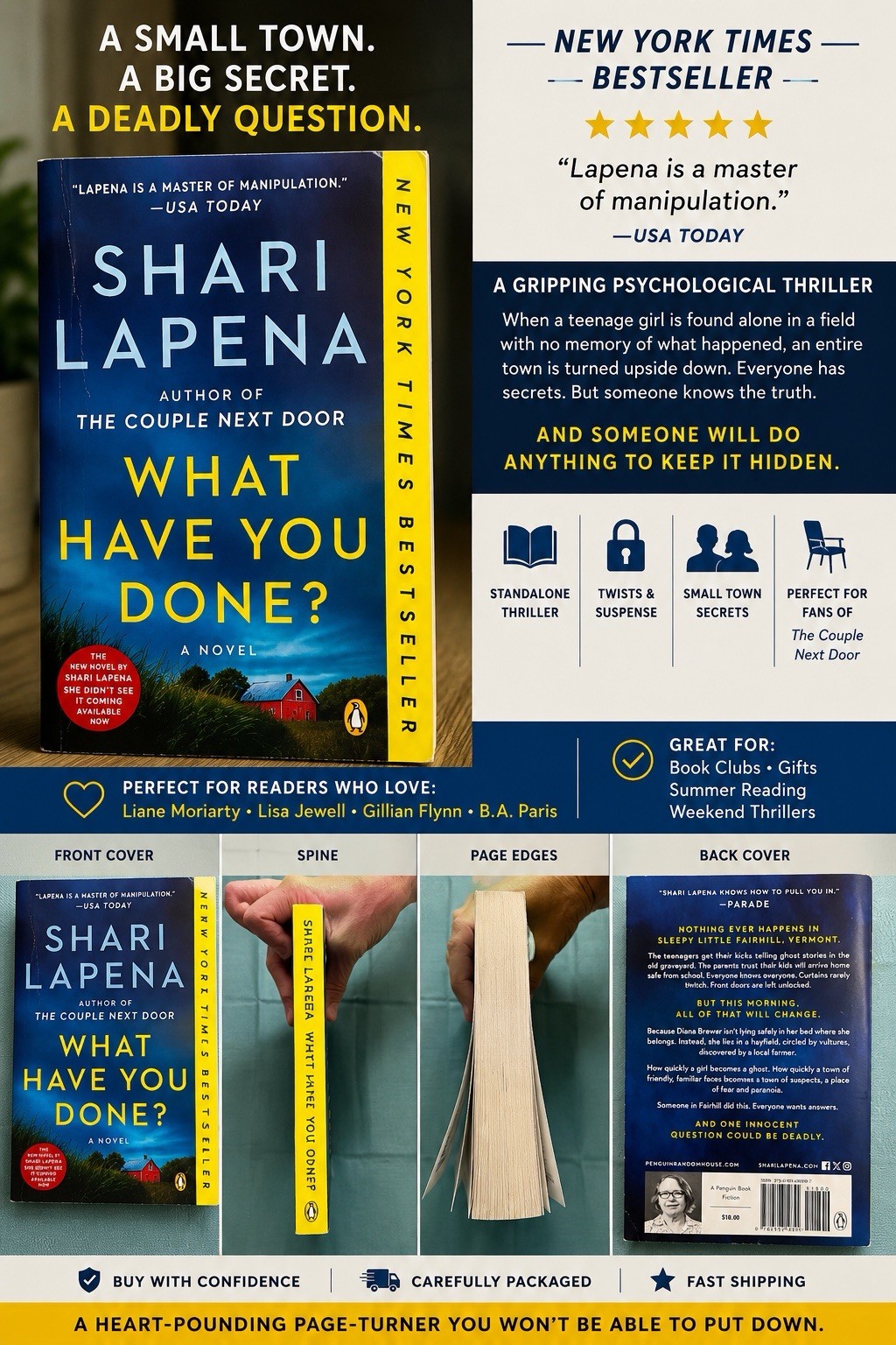 Shari Lapena What Have You Done Paperback Thriller Mystery Novel Penguin Book