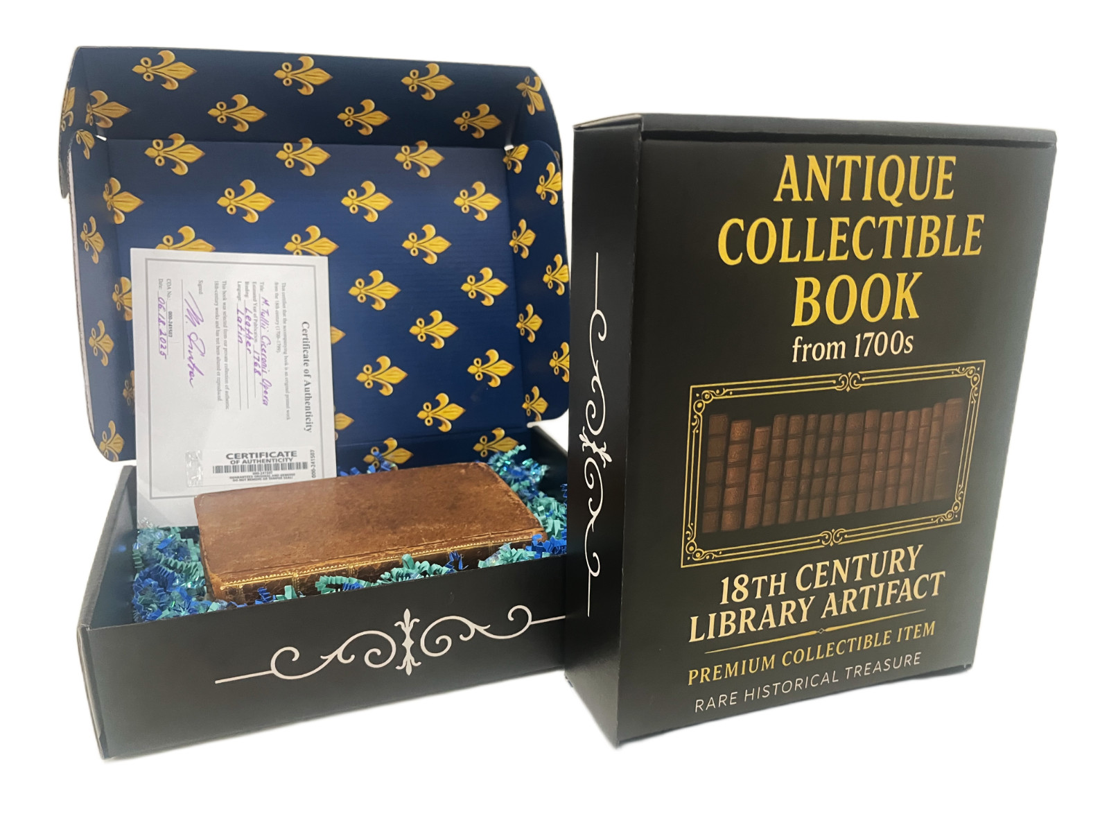 Old Book from 1700s – Luxury Gift Box – with Certificate of Authenticity