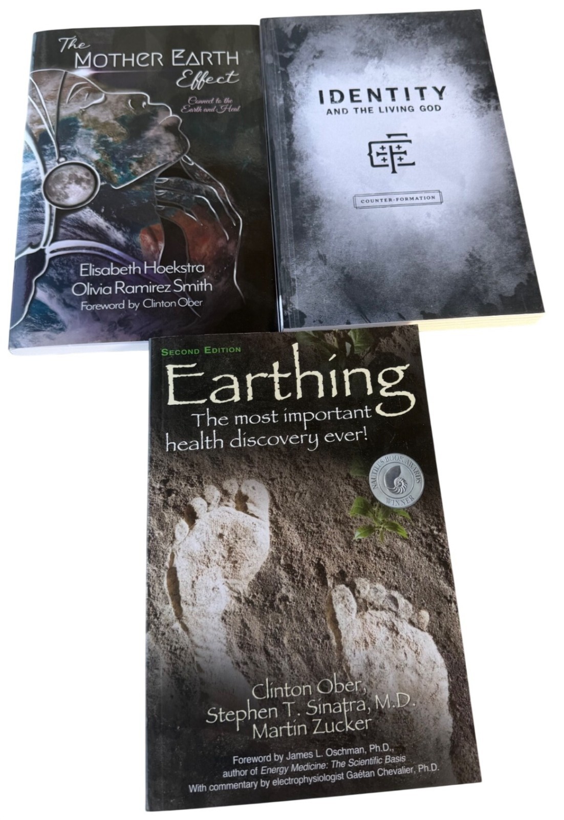 MIXED Set of 3 Paperback Books “Identity, Earthing, Mother Earth Effect” (EUC)