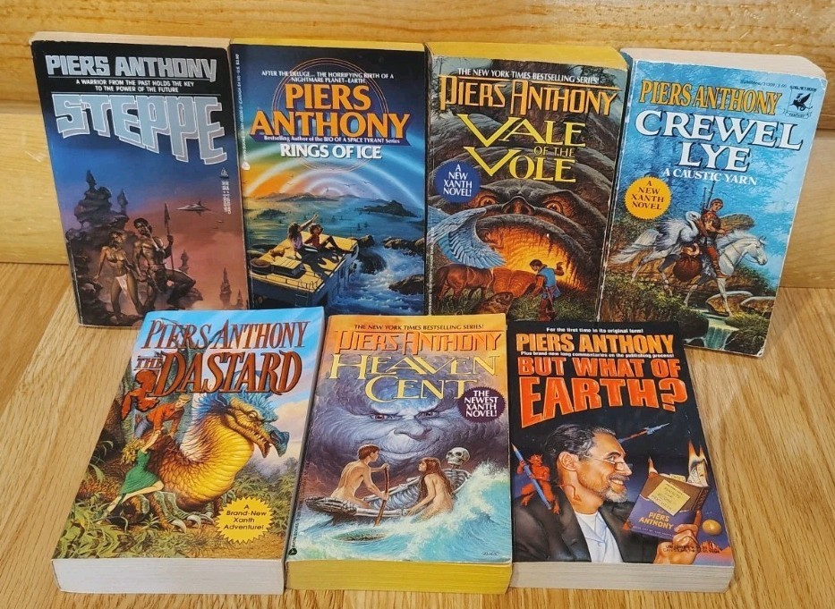 HUGE LOT OF 80+ PIERS ANTHONY BOOKS VINTAGE SCIENCE FICTION FANTASY NOVELS