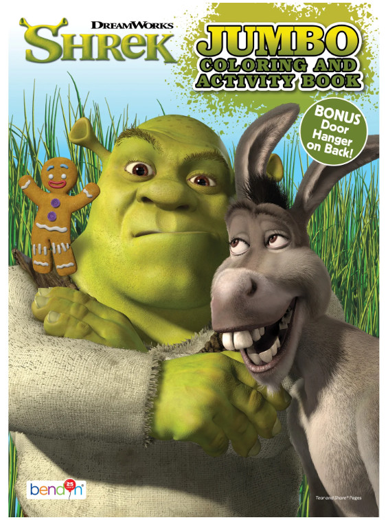 Dreamworks SHREK Jumbo Coloring Book & Activity Book Tear/Share Pages 🆕🆓Ship!