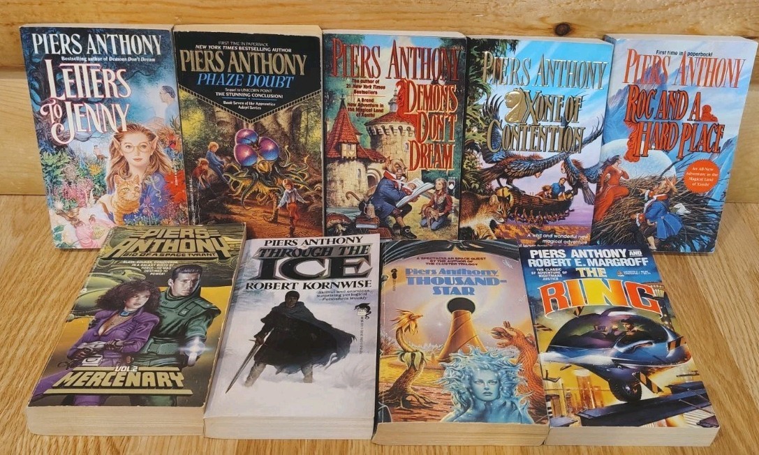 HUGE LOT OF 80+ PIERS ANTHONY BOOKS VINTAGE SCIENCE FICTION FANTASY NOVELS