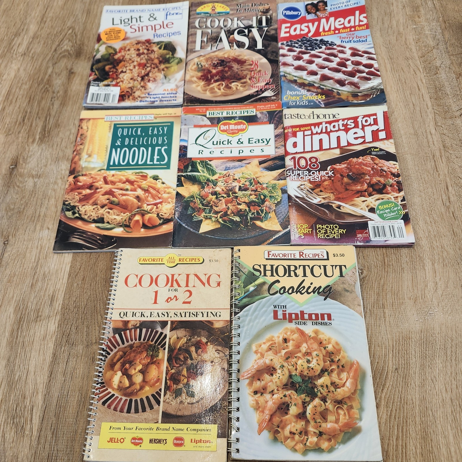 (8) Vtg Quick & Easy Meal Recipes Cookbook Shortcut Cooking for 1 or 2 Simple