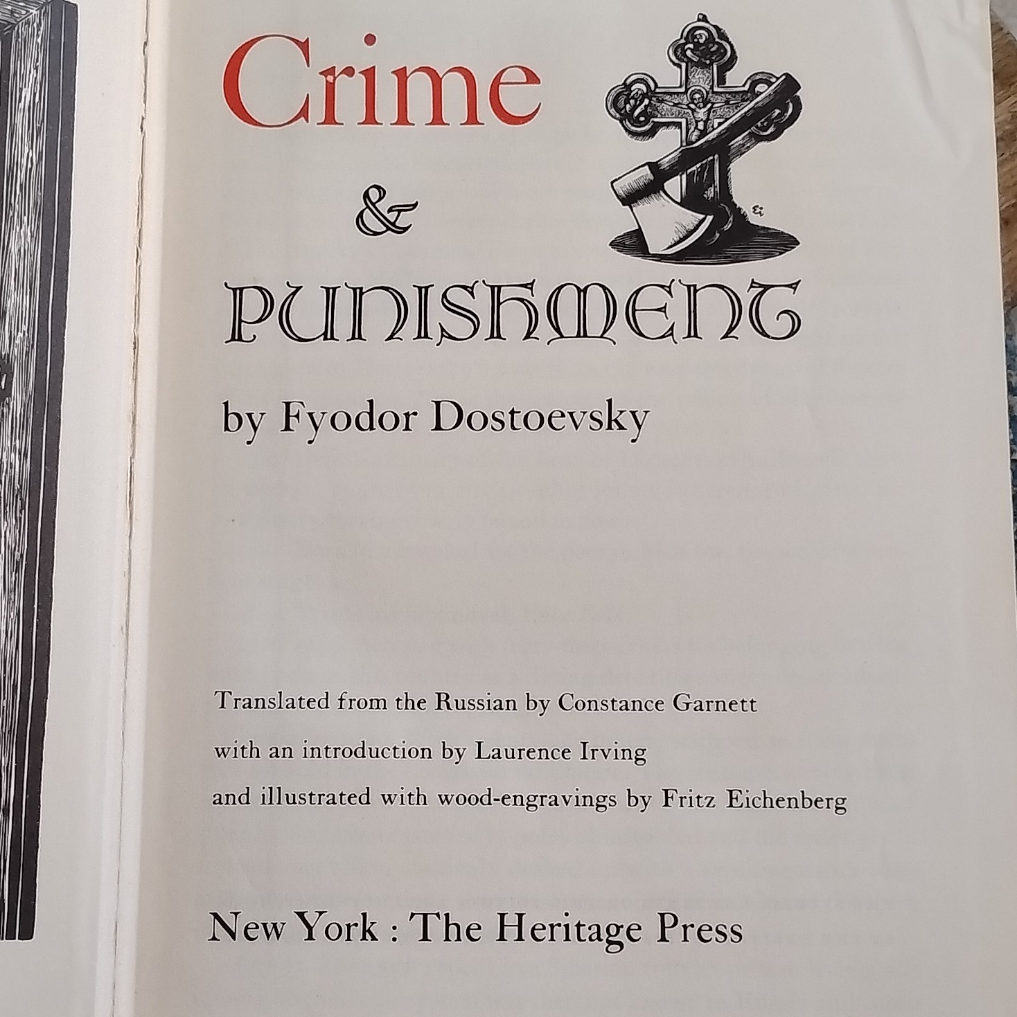 Heritage Press Crime & Punishment Fyodor Dostoevsky HC 1938 Illus Slipcase