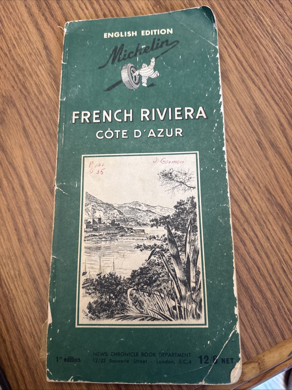 Michelin The Green Guide French Riviera 1957 © 154 Pages Vintage
