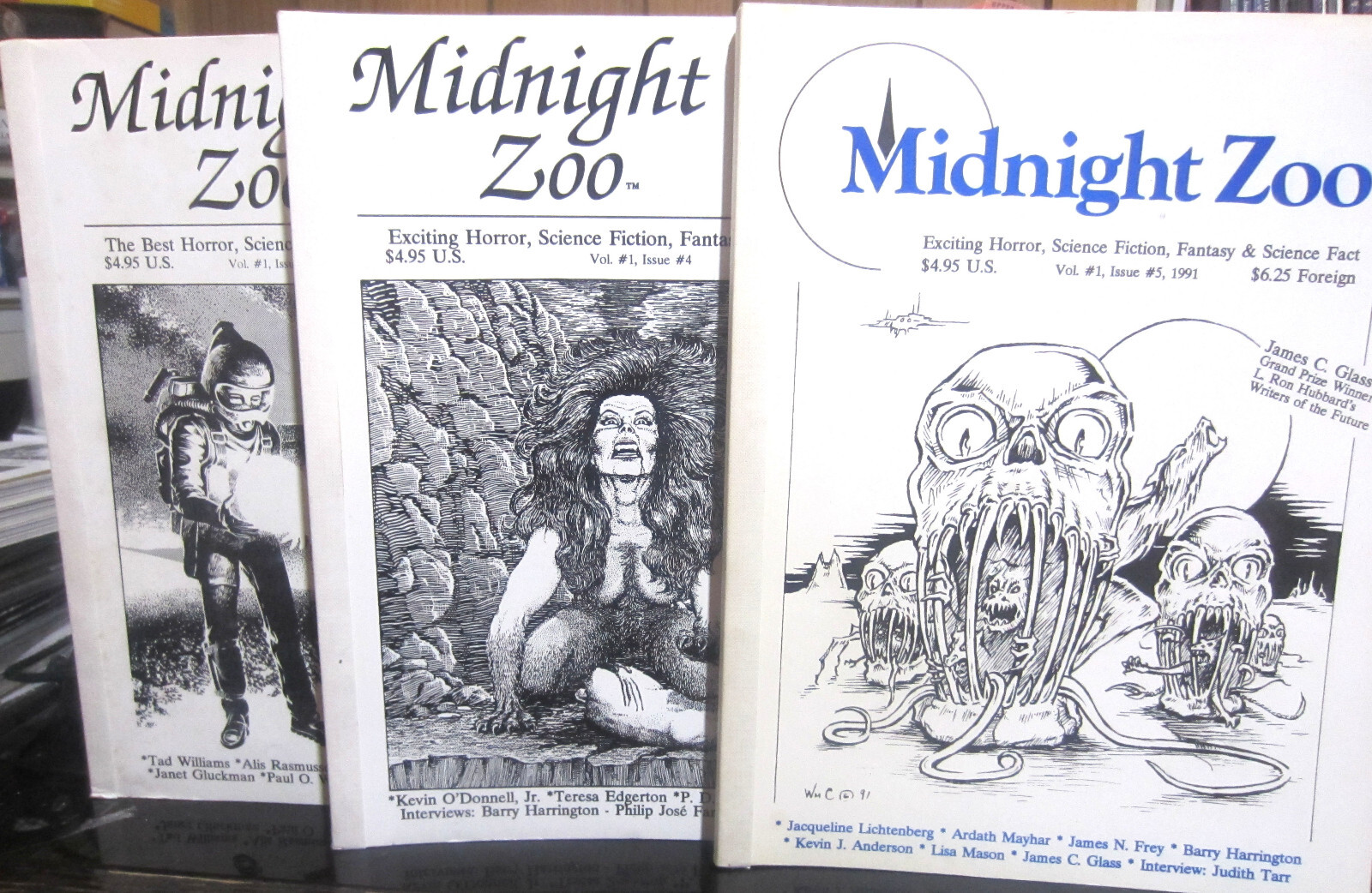 Midnight Zoo Horror, Science Fiction, Fantasy & Science Fact Vol. 1 #3-#5 (1991)