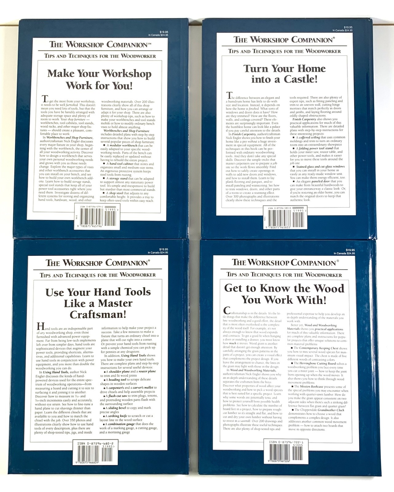 Lot of 19 The Workshop Companion Techniques for Better Woodworking Books Engler