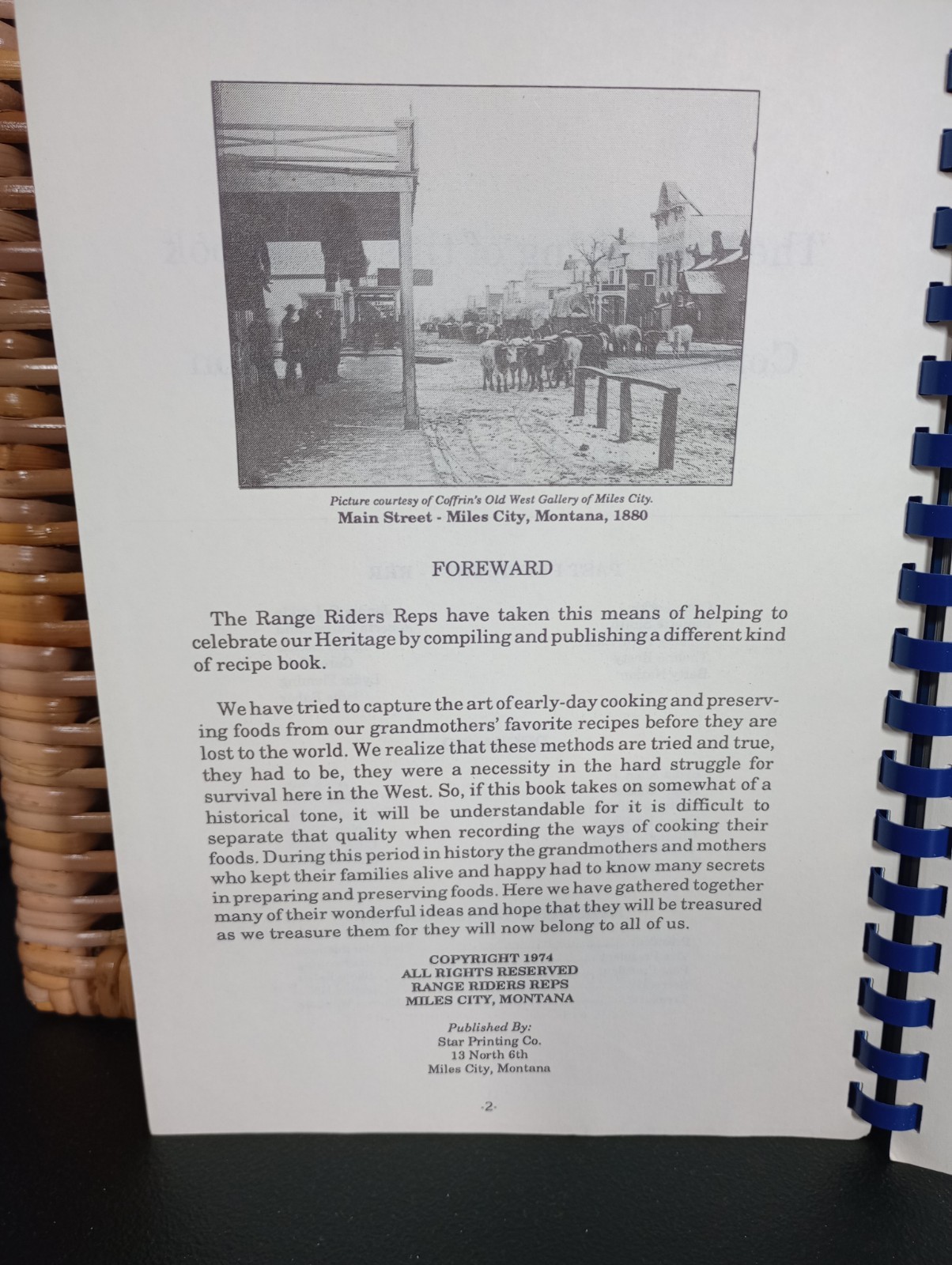 Range Riders Reps Cookbook Miles City, Montana