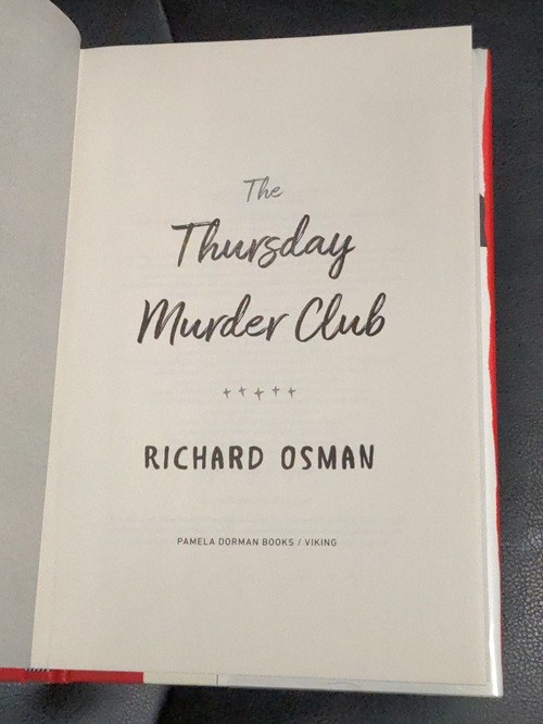 Richard Osman The Thursday Murder Club Pamela Dorman 1st Printing HC Near Fine