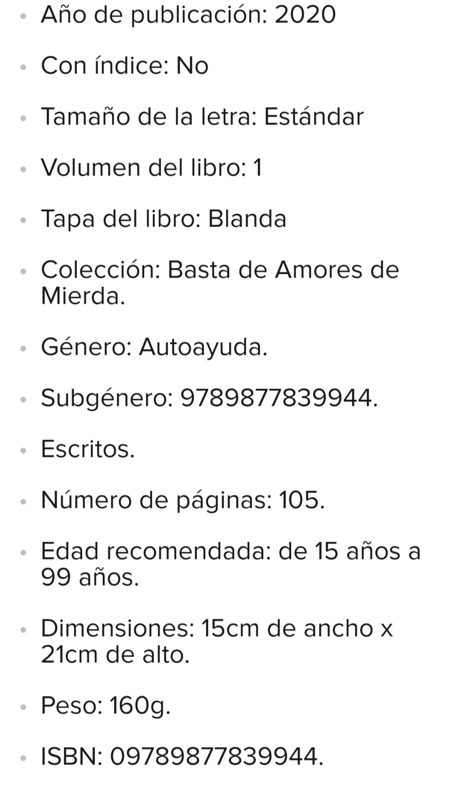 LIBRO”BASTA DE AMORES DE MIERDA”, VOL. 1 PAPEL De Pela Gonzalo Romero Español