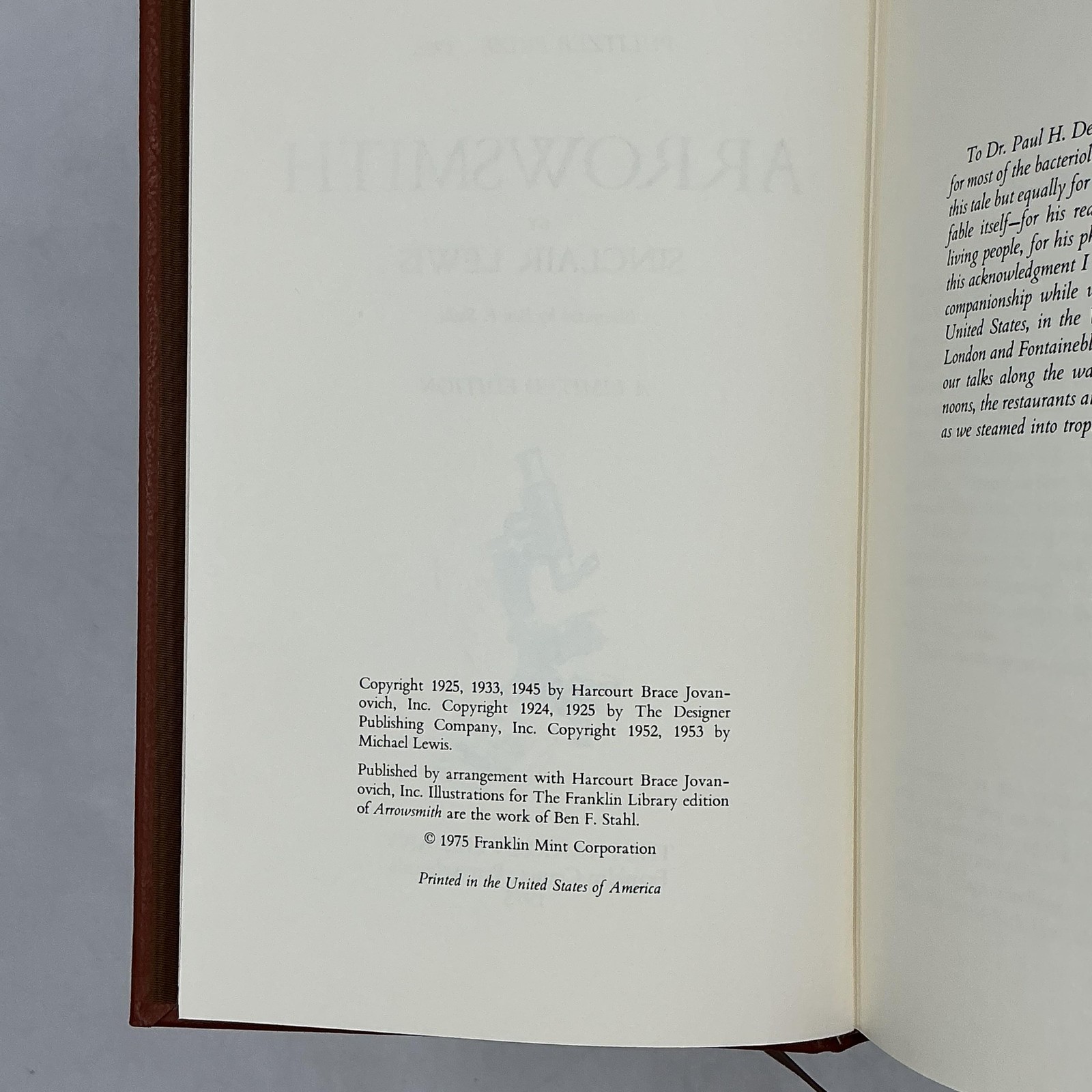 Arrowsmith Sinclair Lewis The Franklin Library 1975 Limited Ed Leather Brown