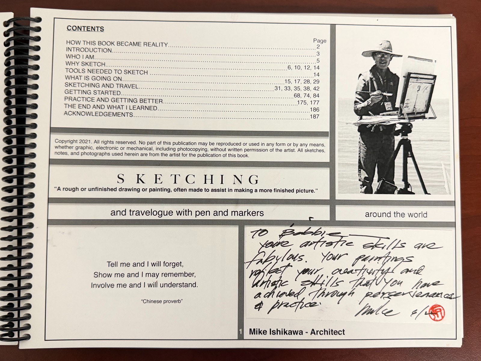 SKETCHING and travelogue with pen and markers by MIKE ISHIKAWA 2021 PB *SIGNED*