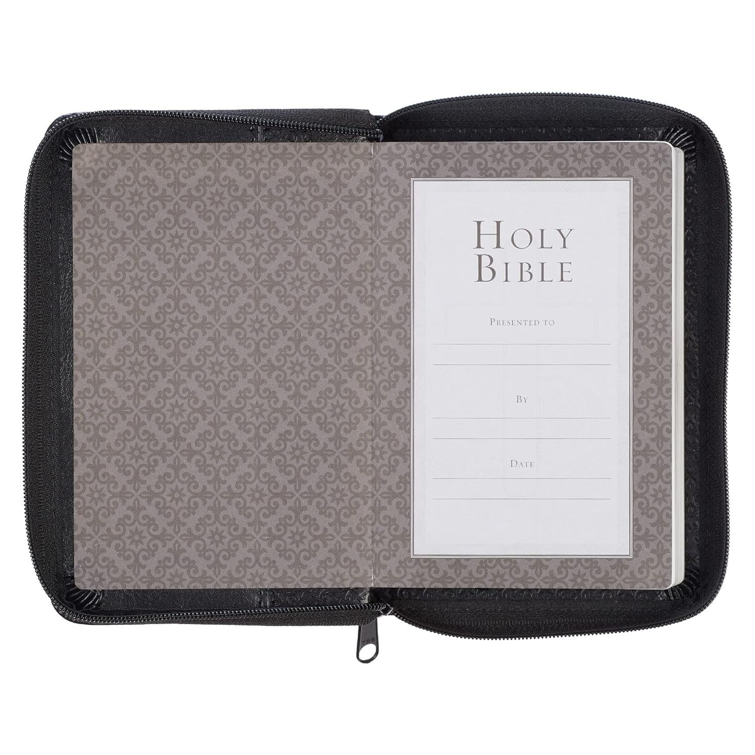 KJV Mini Pocket Holy Bible Zippered Black Faux Leather King James Version Compac