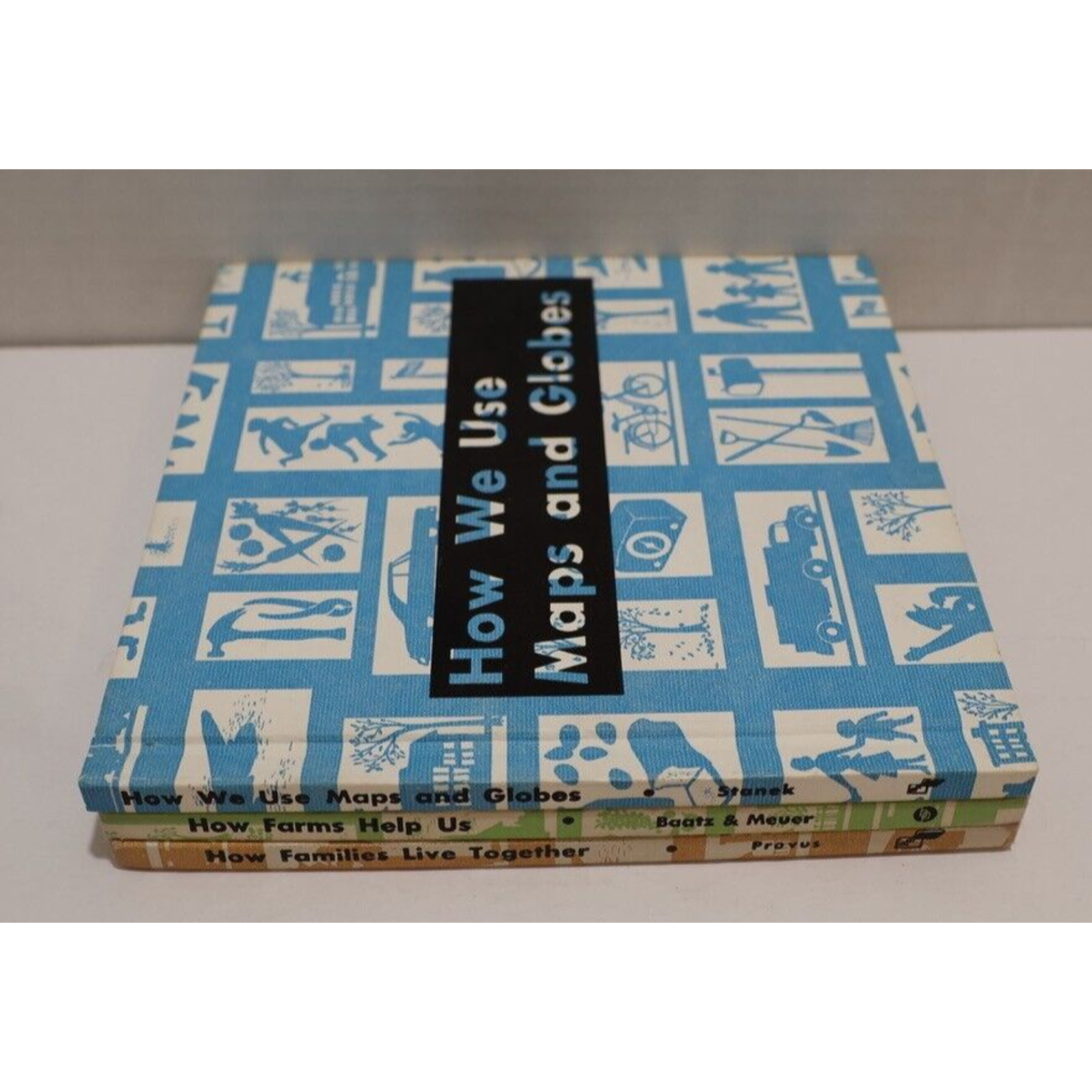 Benefic Press How Series Books Lot Of 3 Families Farm Map Vintage 1960s