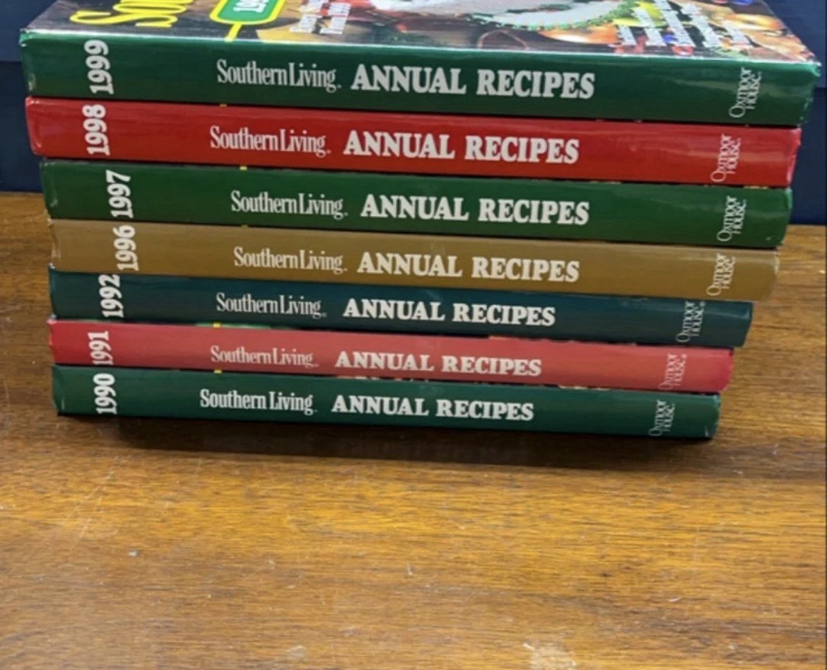 Southern Living Annual Recipes 1990s Cookbook Lot | Vintage Hardcover Collection