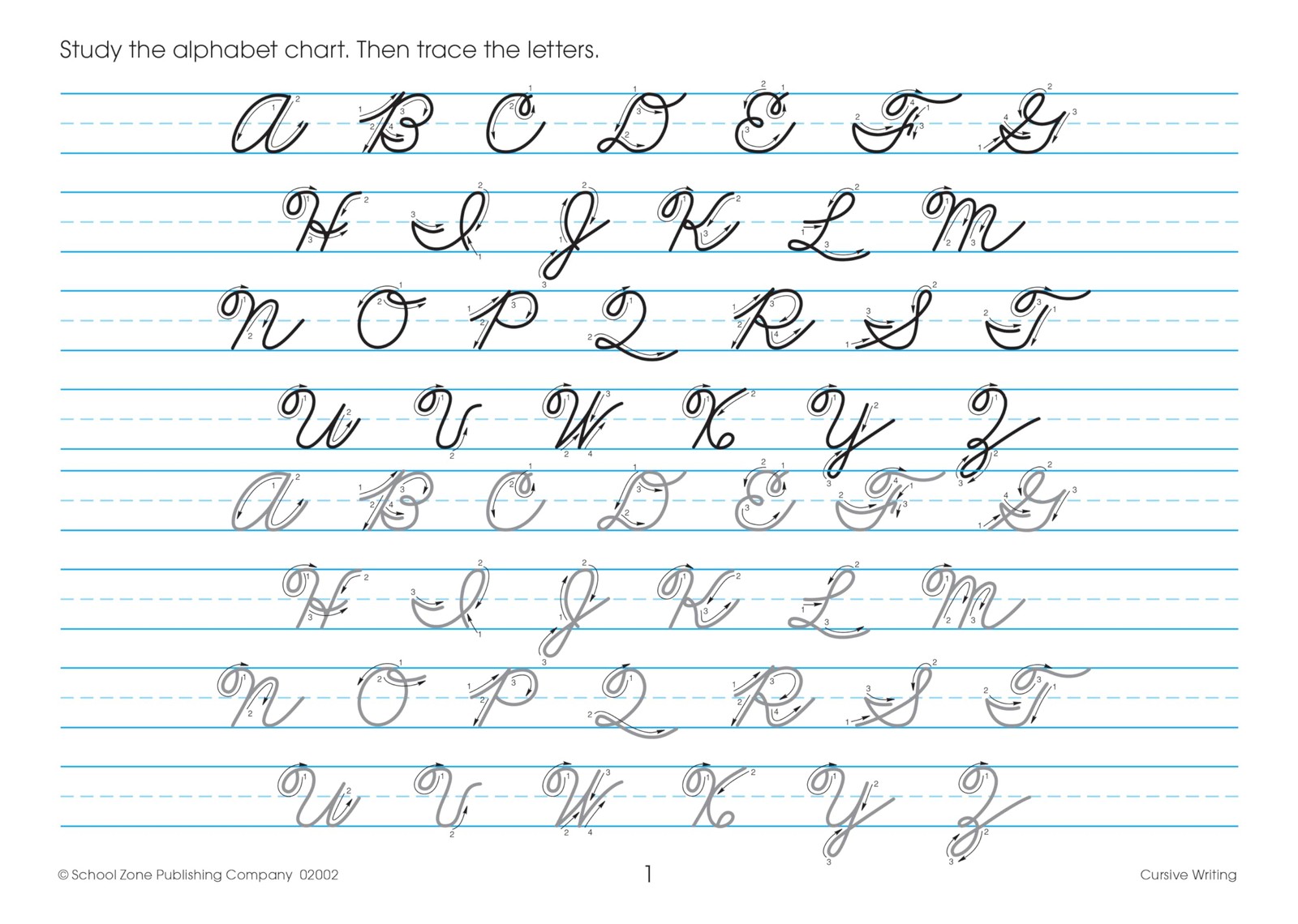 School Zone Cursive Writing Workbook: 32 Pages, 3rd Grade, 4th Grade,…