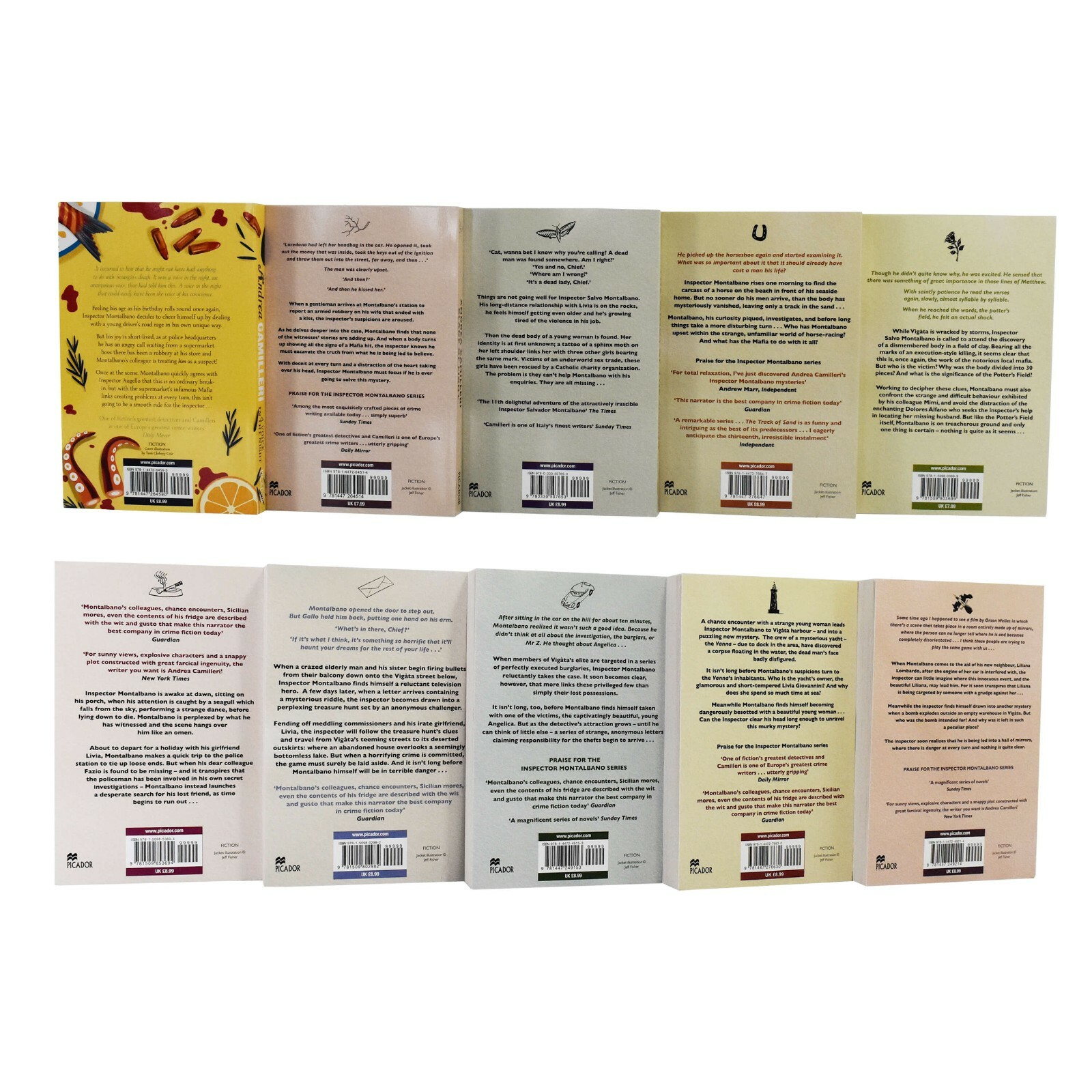Inspector Montalbano by Andrea Camilleri Books 11-20 Set – Fiction – Paperback