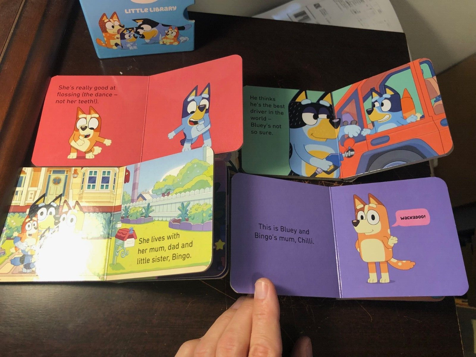 Bluey Little Library – 4 Board Books Make Jigsaw / BABY BOOKS LIKE NEW!