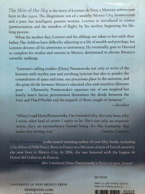 The Skin of the Sky by Elena Poniatowska, 322 pages all clean no damage or marks