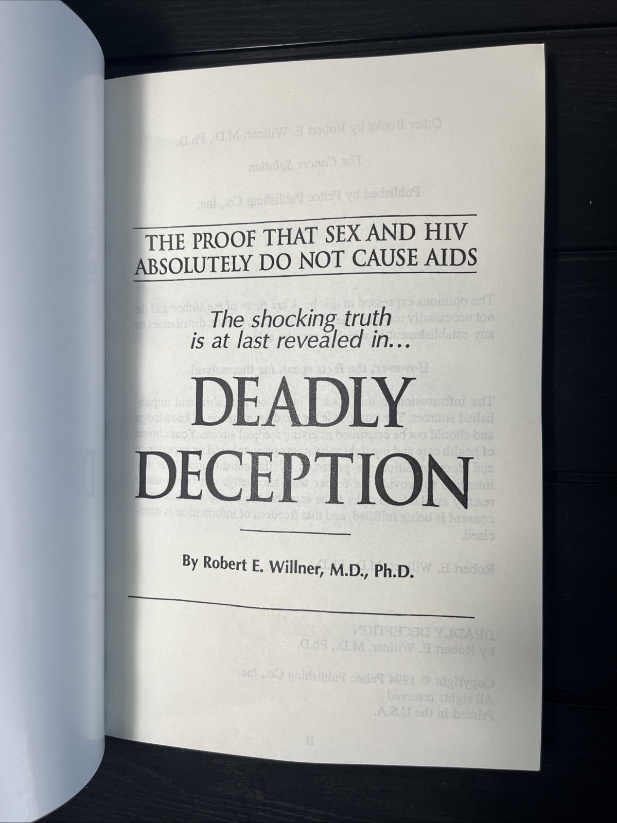 Deadly Deception The Proof that Sex & HIV Do Not Cause AIDS by Robert Willner
