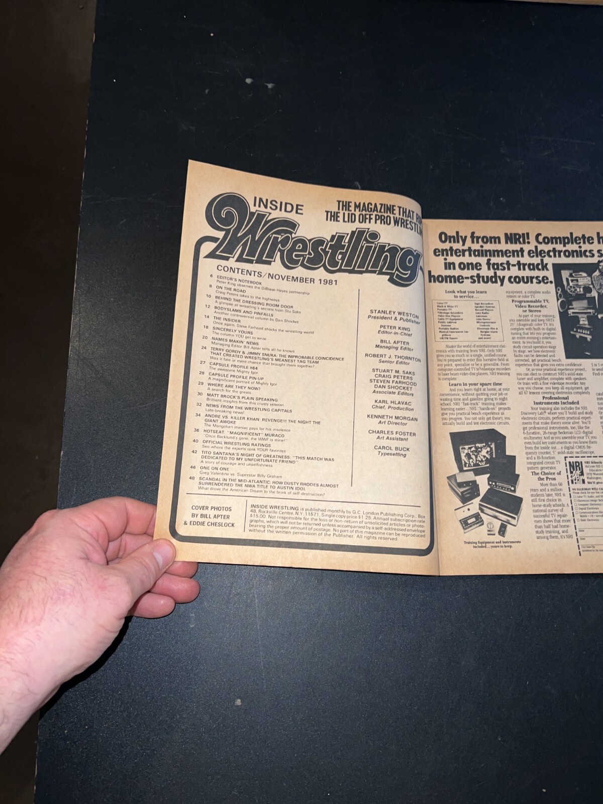 Inside Wrestling Magazine November 1981 Dusty Rhodes Cover NWA WWF Mid South