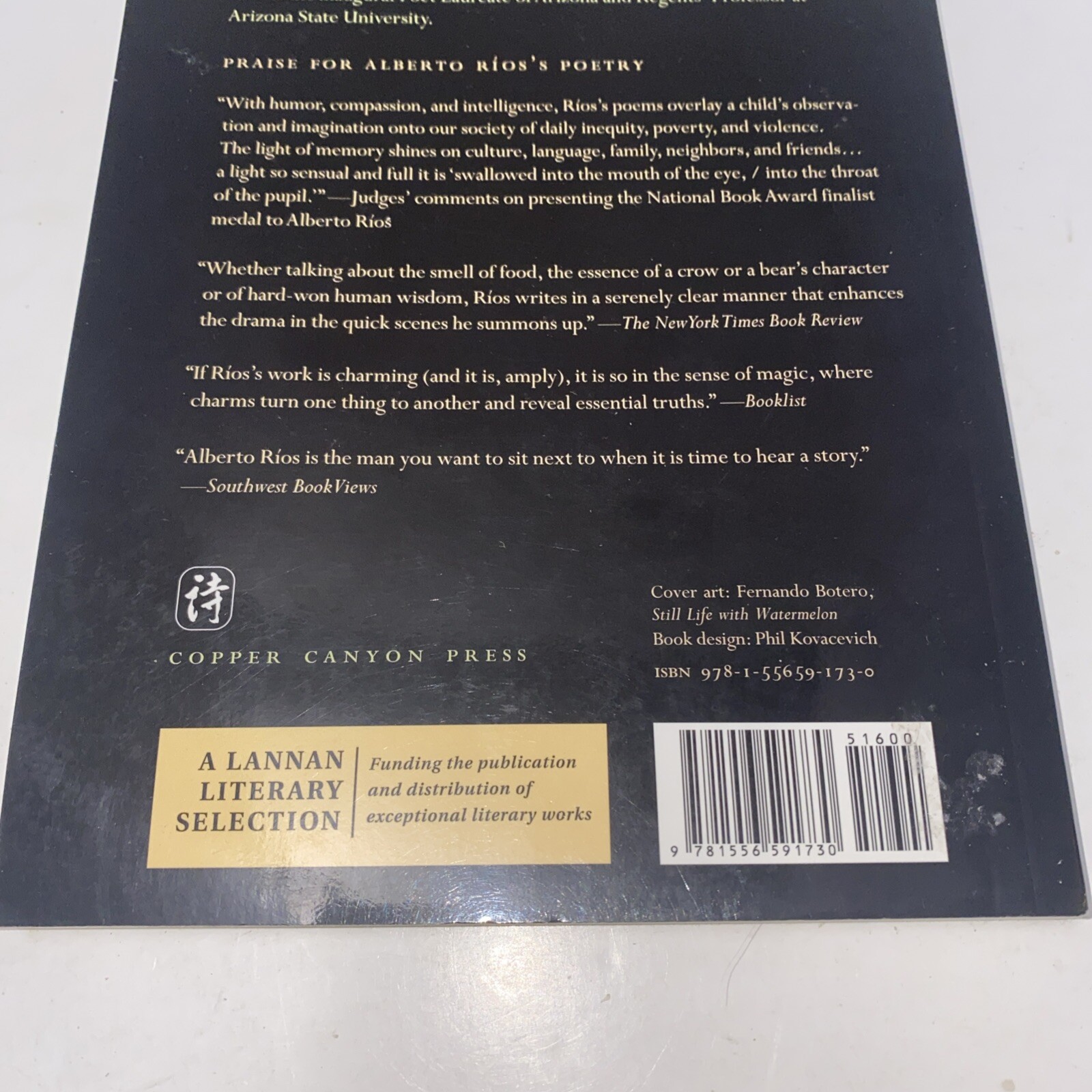 The Smallest Muscle in the Human Body Alberto Rios Poetry Book PB Copper Canyon