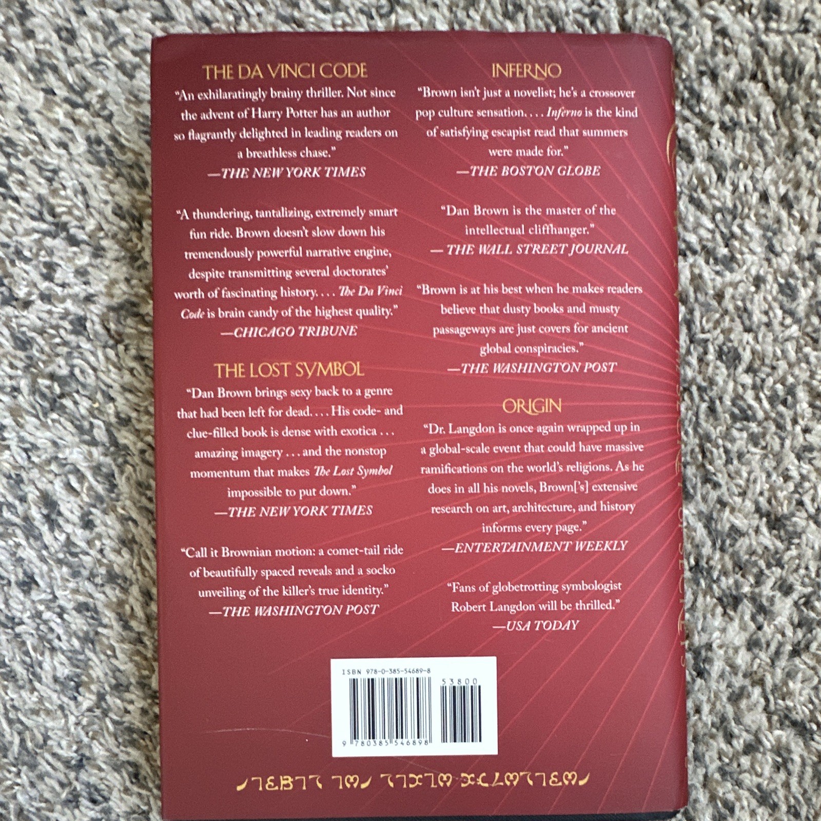Dan Brown The Secret of Secrets Robert Langdon Hardcover Knopf 2025 Dust Jacket