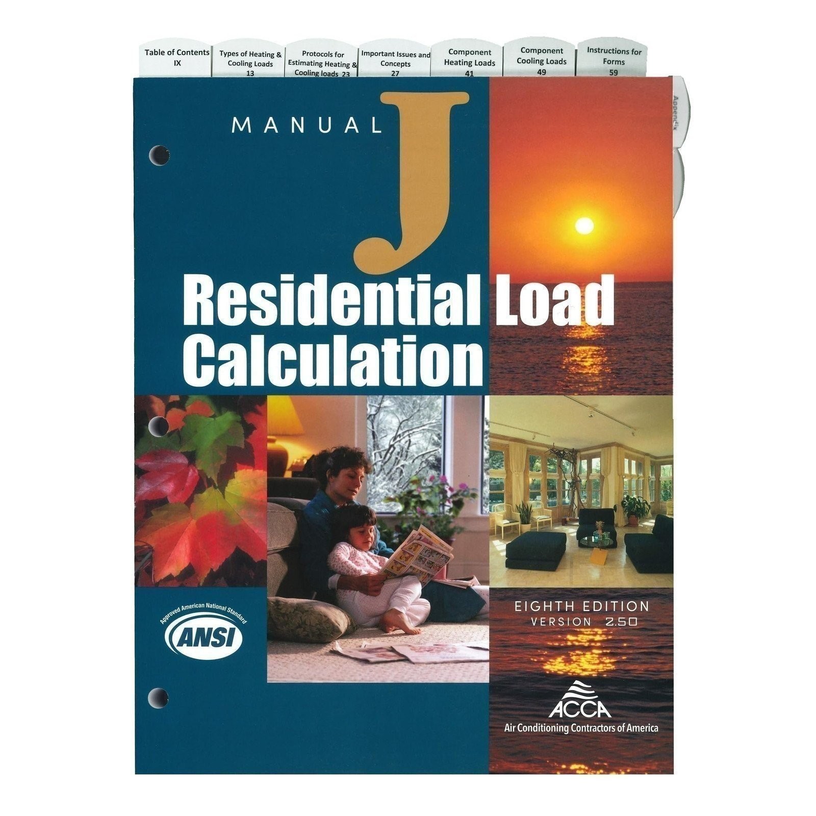 Tabs Only – Residential Load Calculation Manual J, Eighth Edition, Version 2.50
